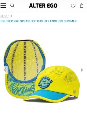 Alter Ego Cruiser Pro Splash Cap in Citrus Yellow & Sky Blue